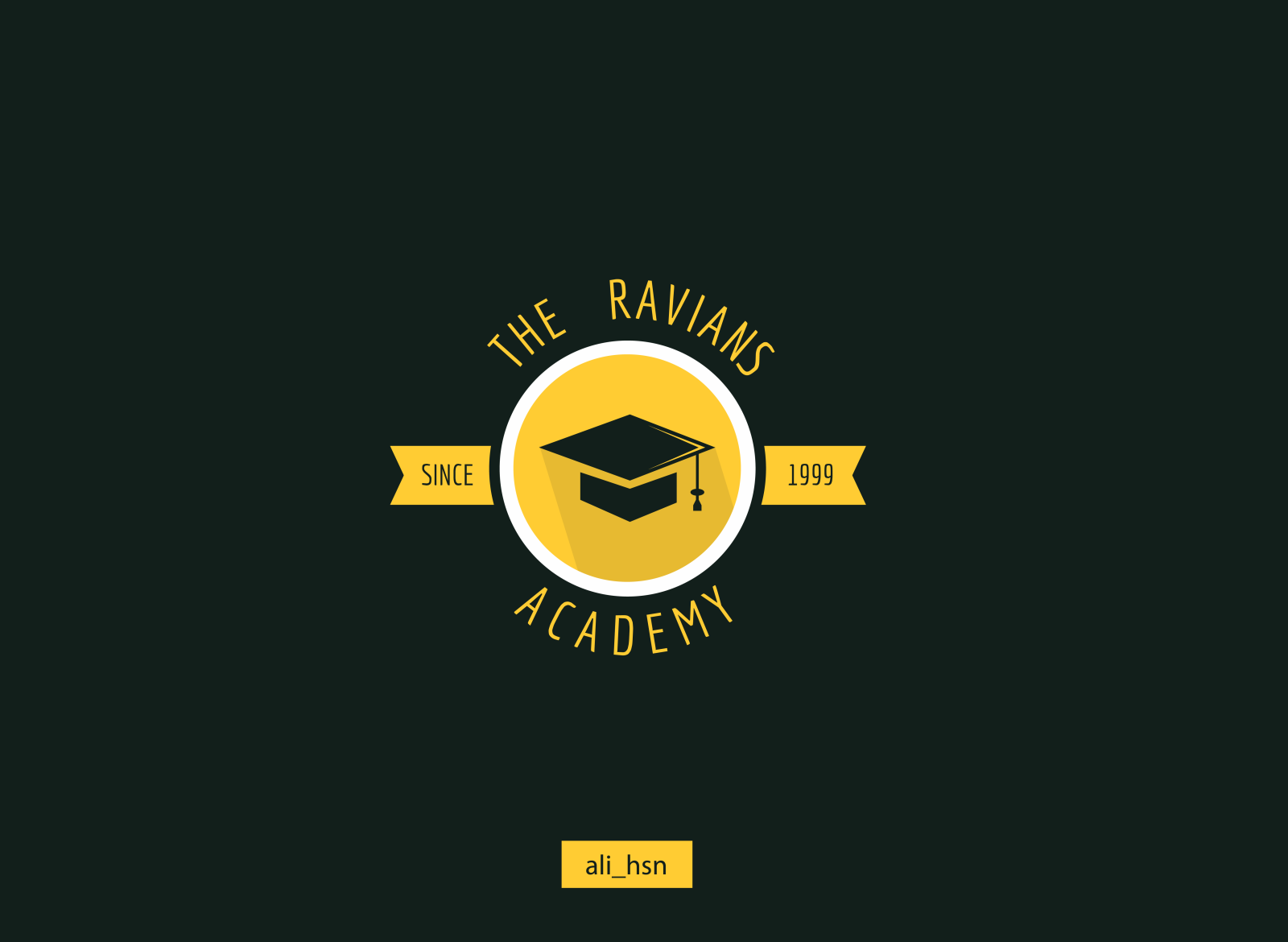 The Ravians Academy Logo Design - Dark Background.