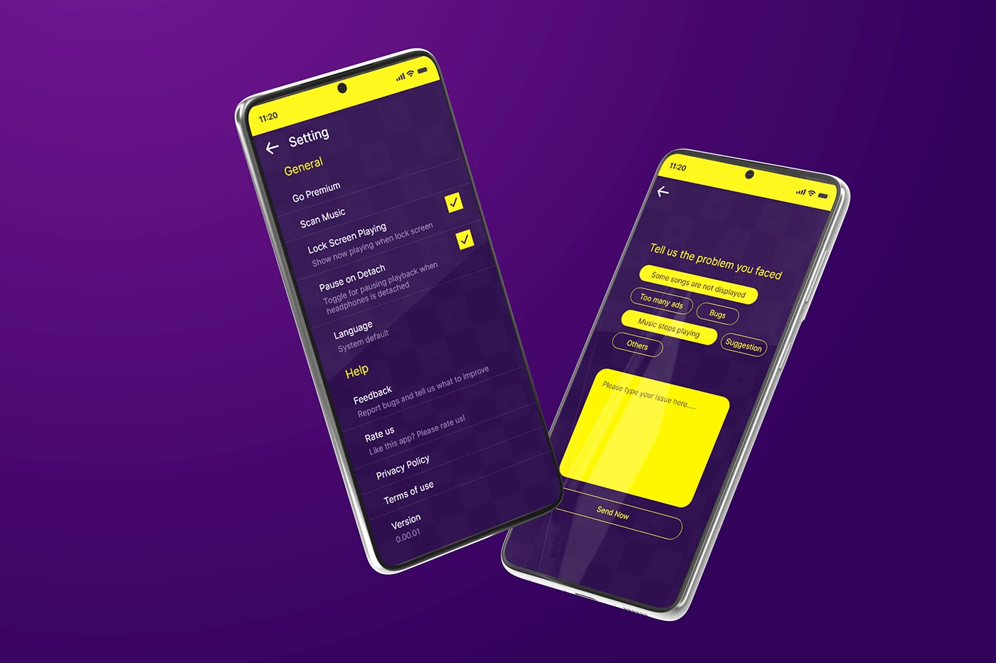App Setting Screens