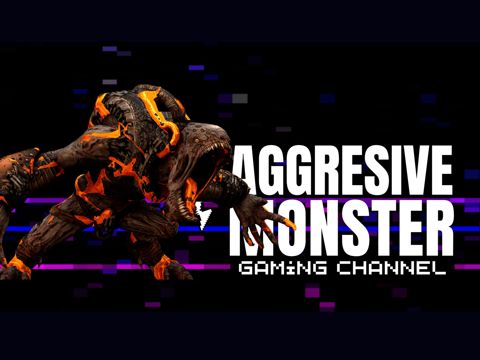 Aggressive Monster Gaming Channel Poster Design