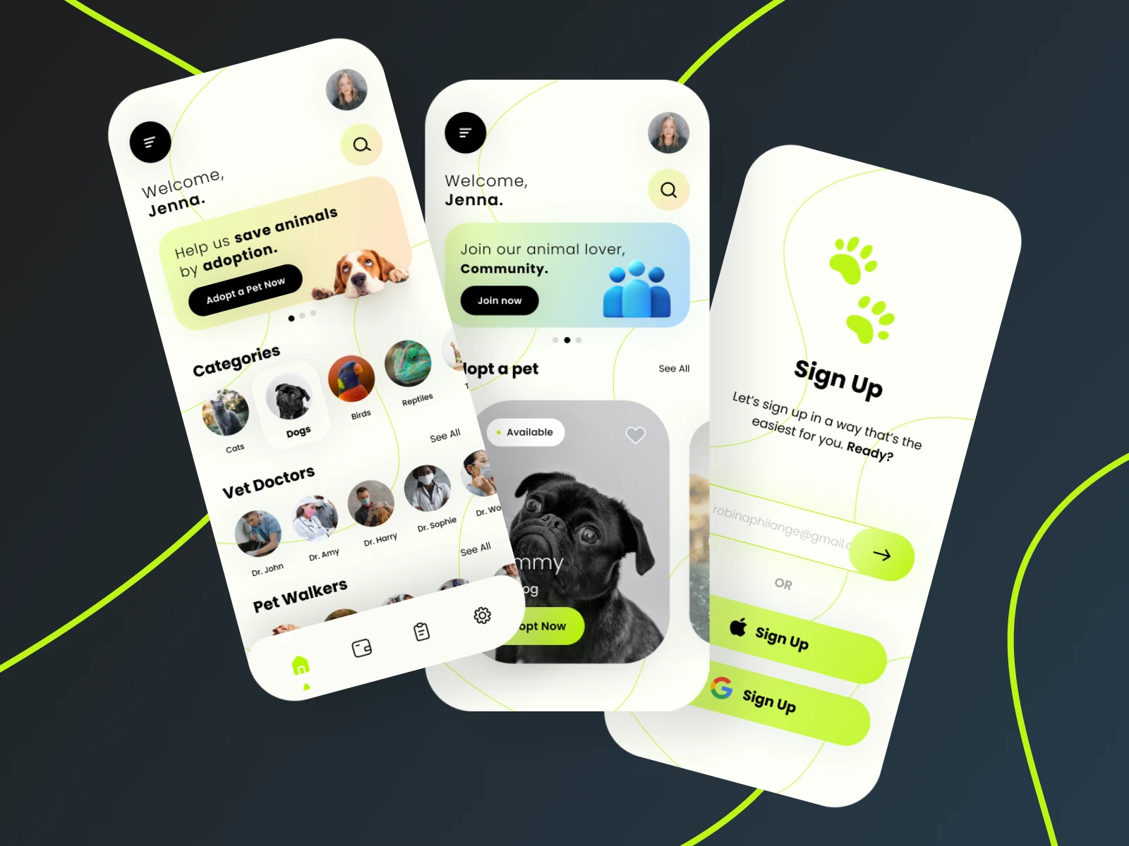 Pet Mobile App UI Screens - UI/UX Design - Figma