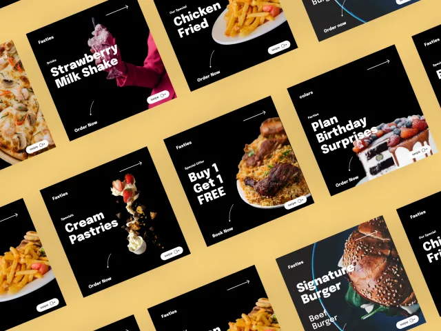 Foodies — A Food Restaurant — Social Media Posts & Ads Design