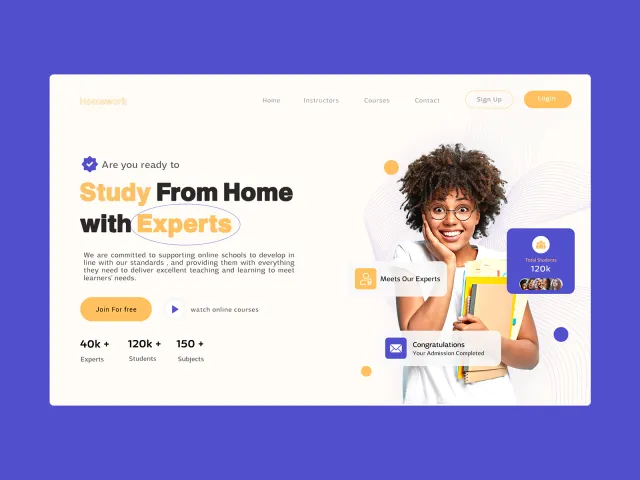 Homework Website Design — UI / UX Design — Figma