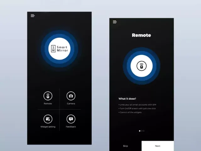 Smart Mirror App ui