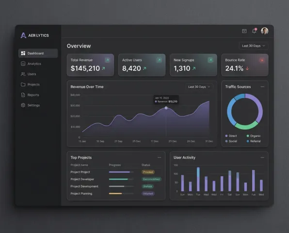 Aerlytics Admin Panel Design