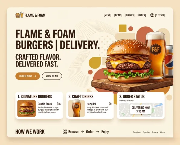 Flame & Foam Landing Page Design