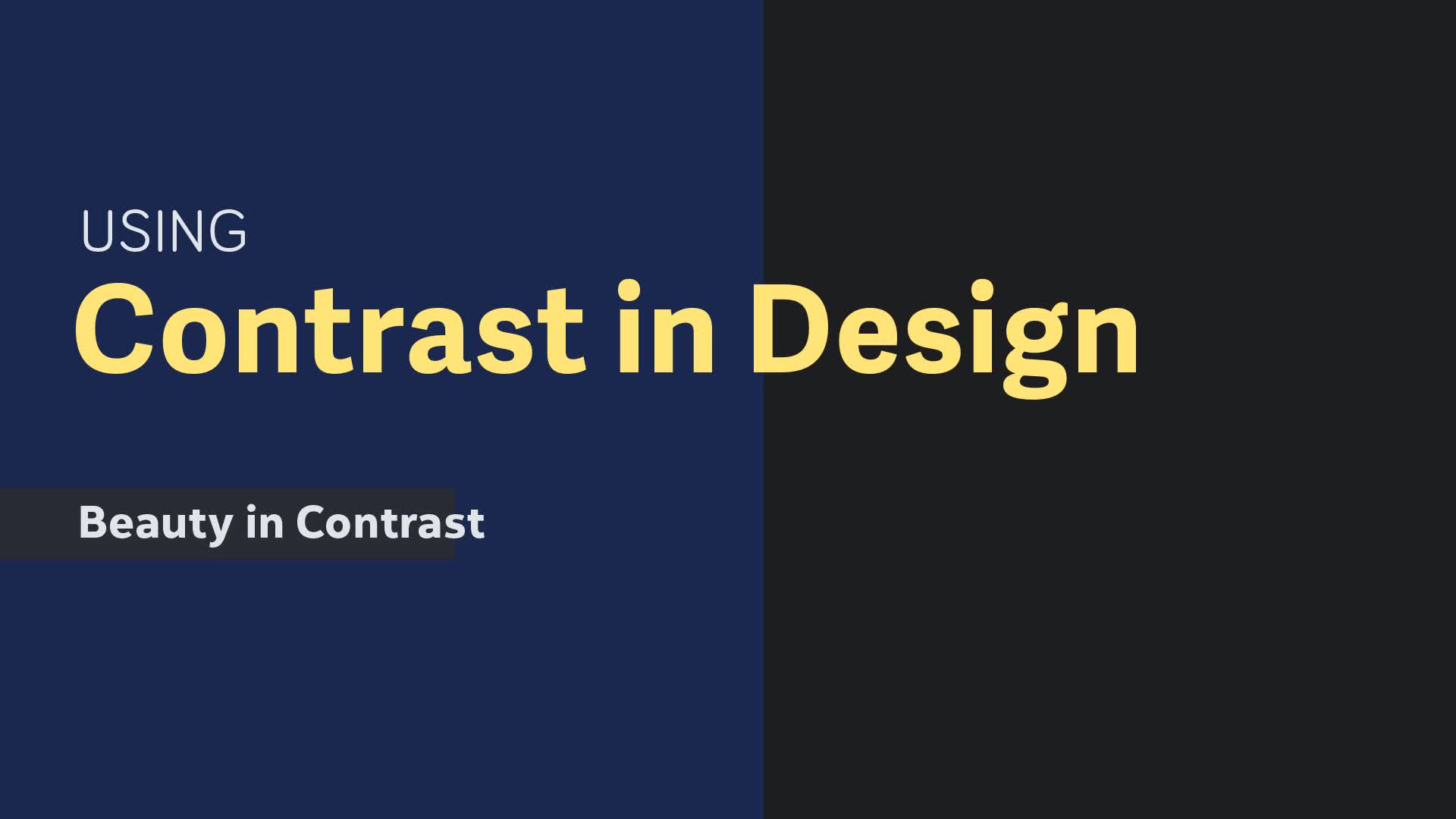 Contrast in Design