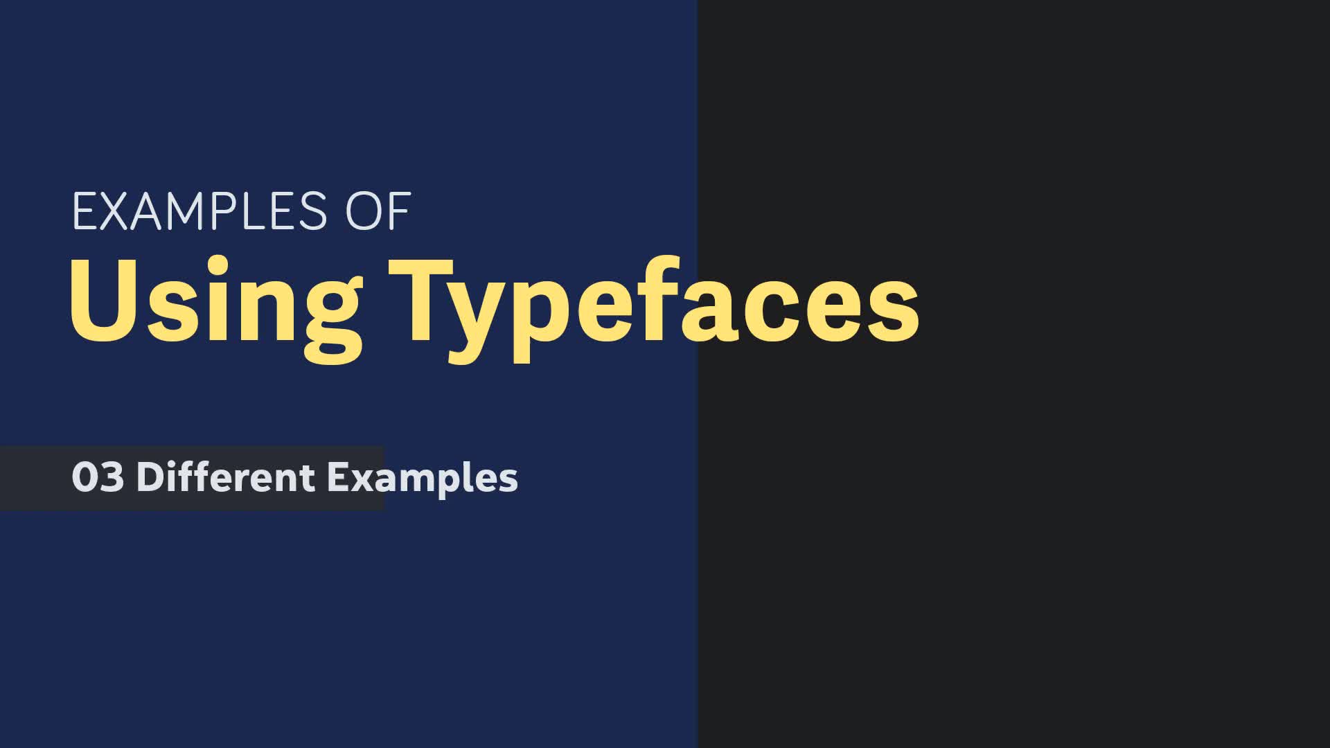 Examples of Typefaces